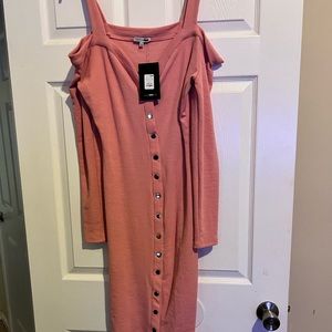 Fashion Nova Simple Thoughts Ribbed Midi Dress